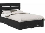 Vidaxl Struttura Del Letto In Rovere Nero 135 X 190 Cm Materiale A Base Di Legno