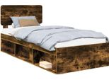 Vidaxl Struttura Letto In Rovere Affumicato 75 X 190 Cm In Legno Di Pino Massiccio