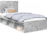 Vidaxl Struttura Letto Grigio Cemento 100 X 200 Cm In Legno Di Pino Massiccio