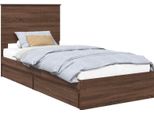 Vidaxl Letto Contenitore Marrone Effetto Rovere 90 X 190 Cm Materiale A Base Di Legno