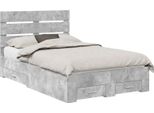 Vidaxl Struttura Letto Con Cassetti Grigio Cemento 120 X 190 Cm Materiale A Base Di Legno