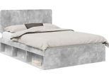 Vidaxl Struttura Letto Grigio Cemento 150 X 200 Cm In Legno Di Pino Massiccio