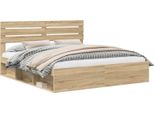 Vidaxl Struttura Letto Sonoma 200 X 200 Cm In Legno Di Pino Massiccio