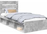 Vidaxl Struttura Letto Grigio Cemento 75 X 190 Cm In Legno Di Pino Massiccio
