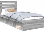 Vidaxl Struttura Letto Grigio Sonoma 75 X 190 Cm In Legno Di Pino Massiccio