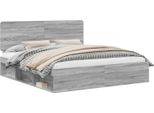 Vidaxl Struttura Letto Grigio Sonoma 200 X 200 Cm In Legno Di Pino Massiccio