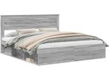 Vidaxl Struttura Letto Grigio Sonoma 200 X 200 Cm In Legno Di Pino Massiccio