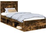 Vidaxl Struttura Letto In Rovere Affumicato 90 X 190 Cm In Legno Di Pino Massiccio