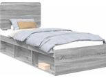Vidaxl Struttura Letto Grigio Sonoma 75 X 190 Cm In Legno Di Pino Massiccio