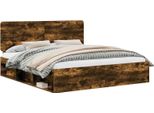 Vidaxl Struttura Letto In Rovere Affumicato 180 X 200 Cm In Legno Di Pino Massiccio
