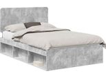 Vidaxl Struttura Letto Con Testiera In Cemento 120 X 190 Cm In Legno Di Pino Massiccio