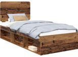 Vidaxl Struttura Letto In Legno Recuperato 75 X 190 Cm In Legno Di Pino Massiccio