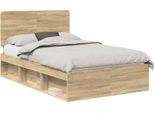 Vidaxl Struttura Letto Rovere Sonoma 135 X 190 Cm Legno Di Pino Massiccio