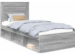 Vidaxl Struttura Letto Grigio Sonoma 90 X 200 Cm In Legno Di Pino Massiccio