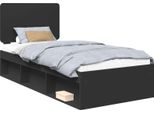 Vidaxl Struttura Letto Nera 100 X 200 Cm In Legno Di Pino Massiccio