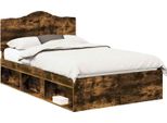 Vidaxl Struttura Letto In Rovere Affumicato 120 X 190 Cm In Legno Di Pino Massiccio