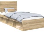 Vidaxl Struttura Letto Rovere Sonoma 75 X 190 Cm Legno Di Pino Massiccio