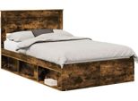 Vidaxl Struttura Letto In Rovere Affumicato 120 X 200 Cm In Legno Di Pino Massiccio