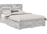 Vidaxl Struttura Letto Con Cassetti Grigio Cemento 140 X 190 Cm Materiale A Base Di Legno