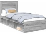 Vidaxl Struttura Letto Grigio Sonoma 100 X 200 Cm In Legno Di Pino Massiccio