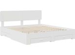 Vidaxl Struttura Letto Con Testiera Bianca 180 X 200 Cm In Materiale Ligneo