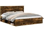 Vidaxl Struttura Letto In Rovere Affumicato 180 X 200 Cm In Legno Di Pino Massiccio