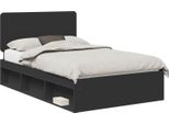 Vidaxl Struttura Letto Nera 135 X 190 Cm In Legno Di Pino Massiccio