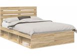 Vidaxl Struttura Letto Rovere Sonoma 150 X 200 Cm In Legno Di Pino Massiccio