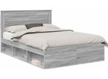 Vidaxl Struttura Letto Grigio Sonoma 140 X 200 Cm In Legno Di Pino Massiccio