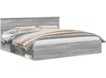 Vidaxl Struttura Letto Grigio Sonoma 200 X 200 Cm In Legno Di Pino Massiccio