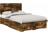 Vidaxl Struttura Letto In Rovere Fumé 120 X 200 Cm Materiale A Base Di Legno