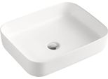 Aqvaceramica Lavabo Da Appoggio "Slimrim"" Senza Troppopieno 500 X 385 Mm Bianco Opaco"