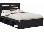 Vidaxl Struttura Letto Nera 120 X 190 Cm In Legno Di Pino Massiccio