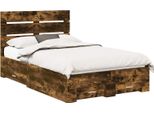 Vidaxl Struttura Letto In Rovere Fumé 120 X 200 Cm Materiale A Base Di Legno