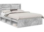 Vidaxl Struttura Letto Grigio Cemento 150 X 200 Cm In Legno Di Pino Massiccio