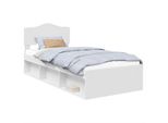Vidaxl Struttura Letto Con Testiera Bianca 90 X 200 Cm In Legno Di Pino Massiccio