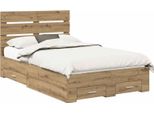 Vidaxl Artisan Struttura Letto In Rovere 135 X 190 Cm Materiale A Base Di Legno