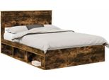 Vidaxl Struttura Letto In Rovere Affumicato 140 X 200 Cm In Legno Di Pino Massiccio