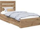 Vidaxl Artisan Struttura Letto In Rovere 100 X 200 Cm Materiale A Base Di Legno