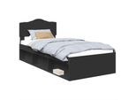 Vidaxl Struttura Letto Nera 90 X 190 Cm In Legno Di Pino Massiccio