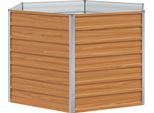 Vidaxl Letto Da Giardino Rialzato Marrone Chiaro 129 X 129 X 77 Cm Acciaio Zincato