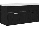Syfax™ Mobile Da Bagno Con Porta Rovere Nero 100 X 38,5 X 46 Cm