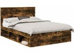 Vidaxl Struttura Letto In Rovere Affumicato 160 X 200 Cm In Legno Di Pino Massiccio