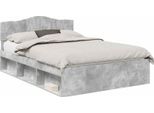 Vidaxl Struttura Letto Grigio Cemento 150 X 200 Cm In Legno Di Pino Massiccio