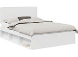 Vidaxl Struttura Letto Con Testiera Bianca 140 X 190 Cm In Legno Di Pino Massiccio