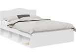 Vidaxl Struttura Letto Con Testiera Bianca 140 X 200 Cm In Legno Di Pino Massiccio