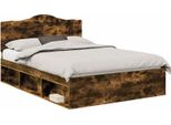 Vidaxl Struttura Letto In Rovere Affumicato 160 X 200 Cm In Legno Di Pino Massiccio