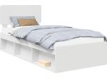 Vidaxl Struttura Letto Con Testiera Bianca 90 X 200 Cm In Legno Di Pino Massiccio