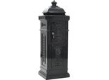Vidaxl Cassetta Postale A Colonna In Alluminio Stile Vintage In Acciaio Inox Nero