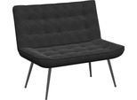 Vidaxl Panca Nera 110X74X84 Cm In Velluto